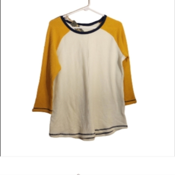 Natural reflections termal three quarter sleeve t-shirt  white yellow size M - Picture 3 of 4